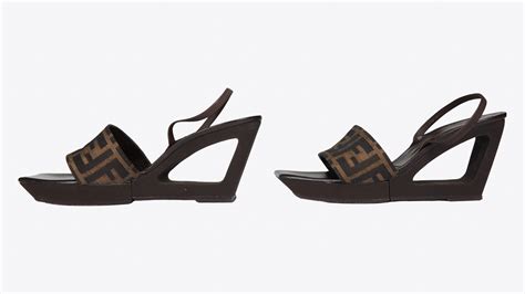 fendi logo sandals styling|Fendi logo wedge sandals.